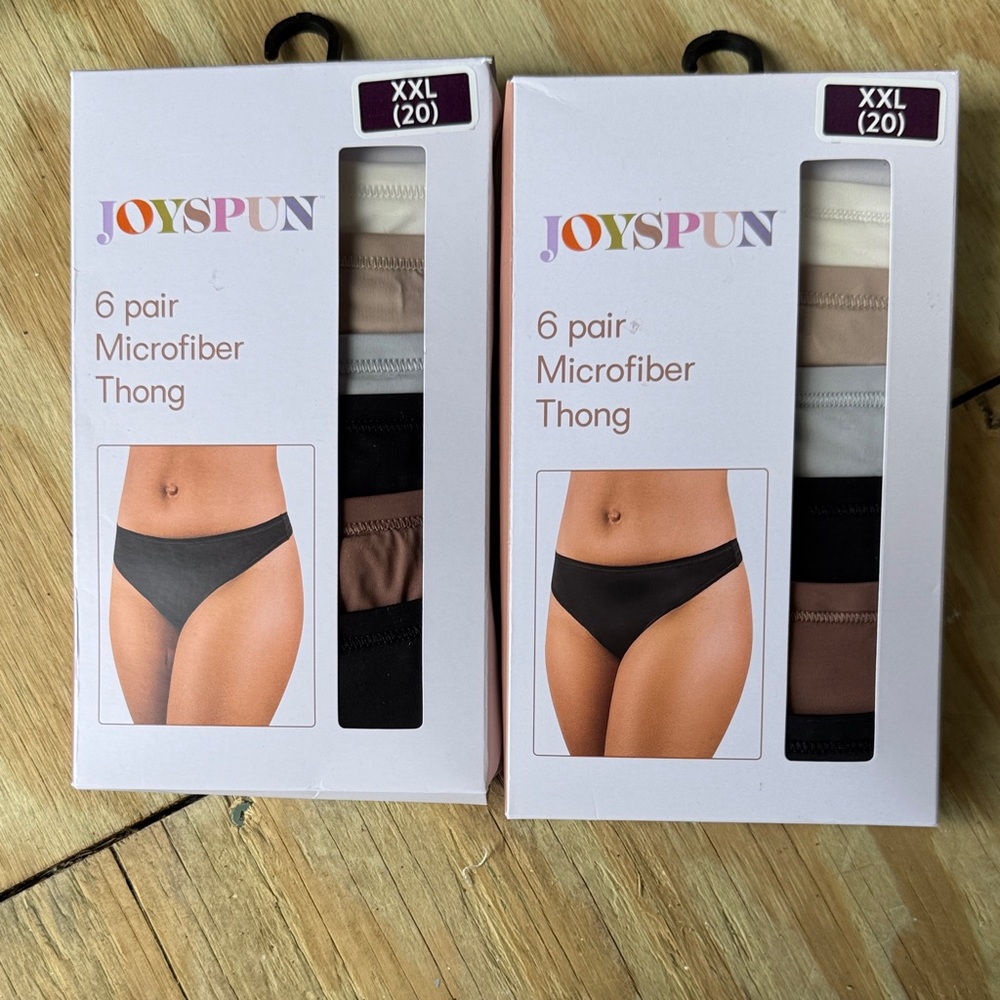 Joyspun Women's 6-Pack Microfiber Thong - Neutral Mix (XXL)